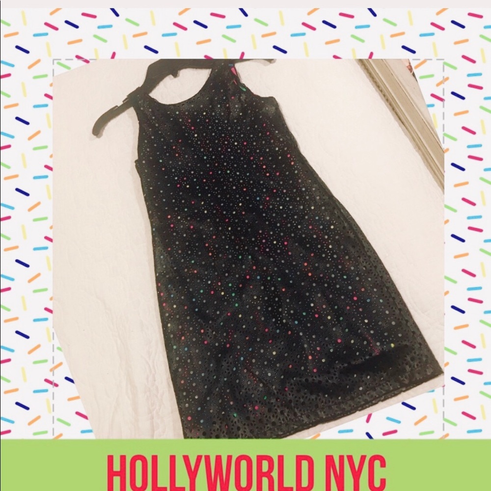 Black faux leather dress Hollyworld size 10